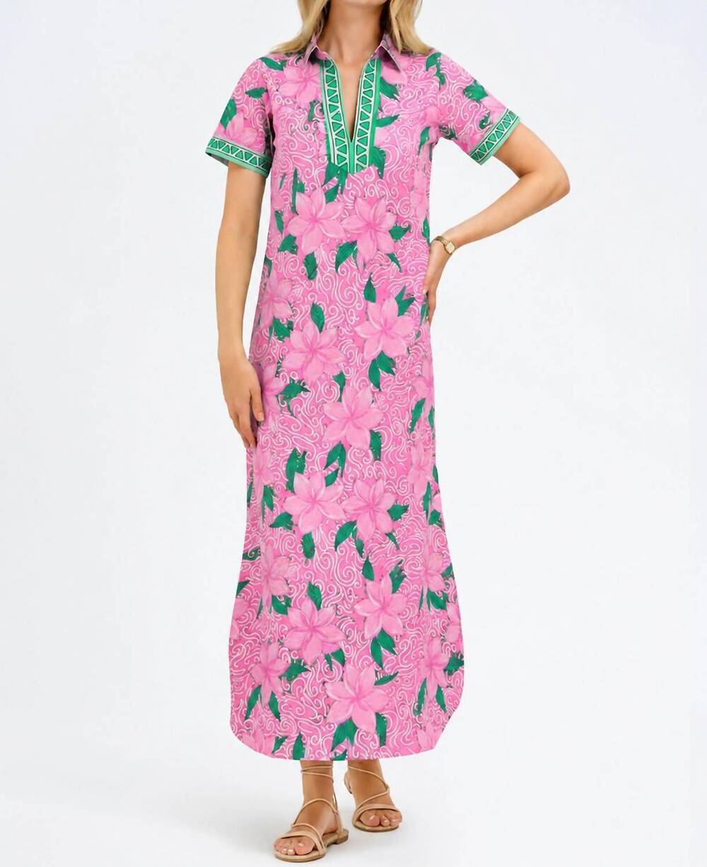 NEW BELLA TU annie caftan dress in maui pink